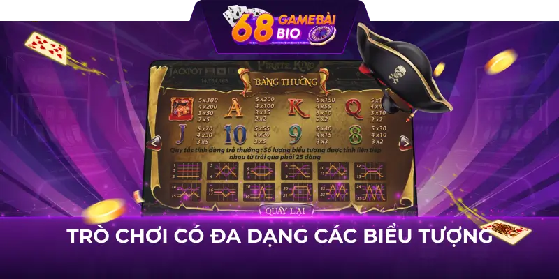 Pirate King - Khám Phá Thế Giới Hải Tặc tại 68 Game Bài 2 Trò chơi có đa dạng các biểu tượng
