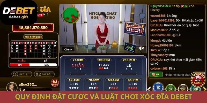 Quy định đặt cược và luật chơi xóc đĩa Debet